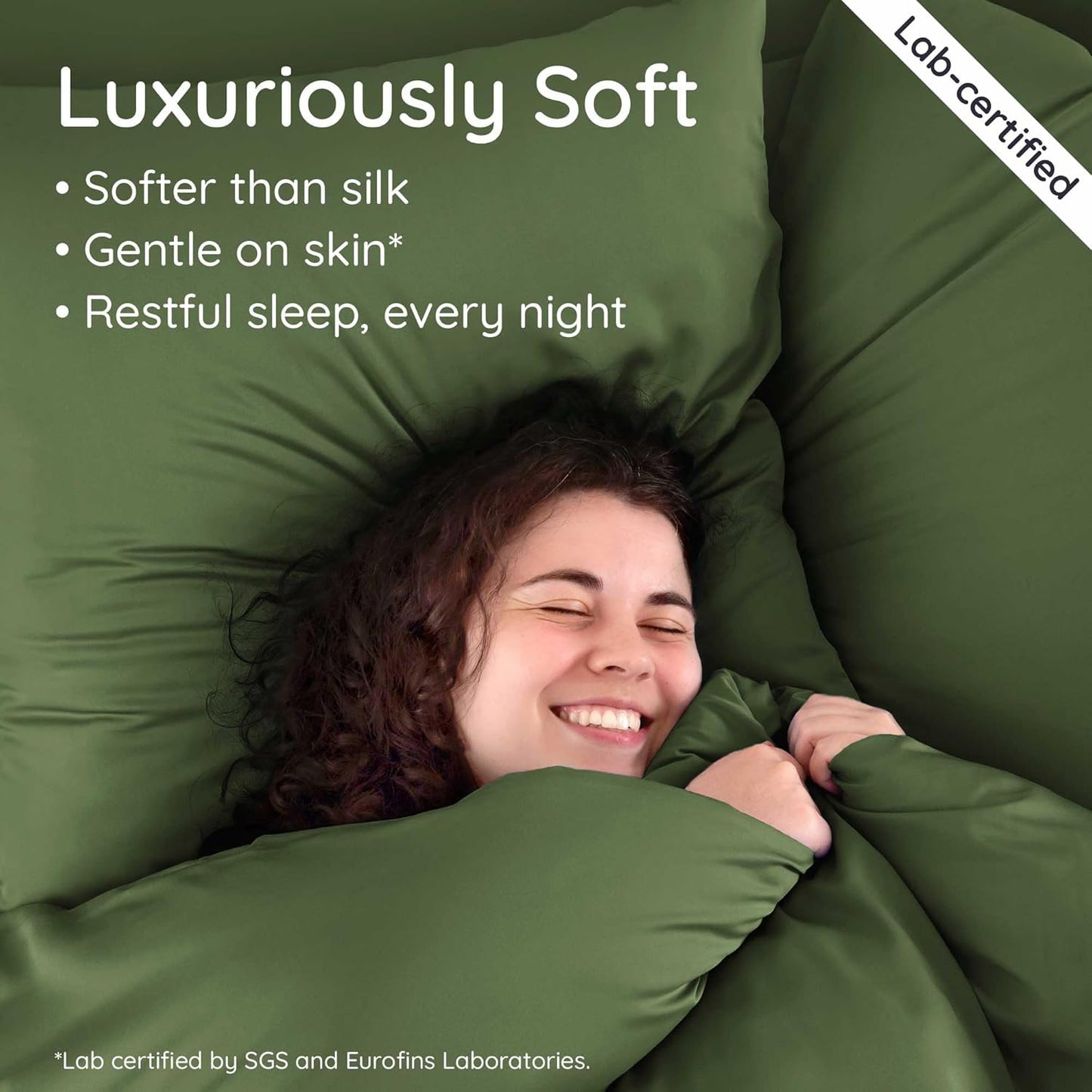 Bambaw 100% Viscose Derived from Bamboo Pillow Cases Queen Size Set of 2, Queen Cooling Pillow Cases with Envelope Closure, Breathable & Super Soft, Anti Acne Pillowcases (Olive)