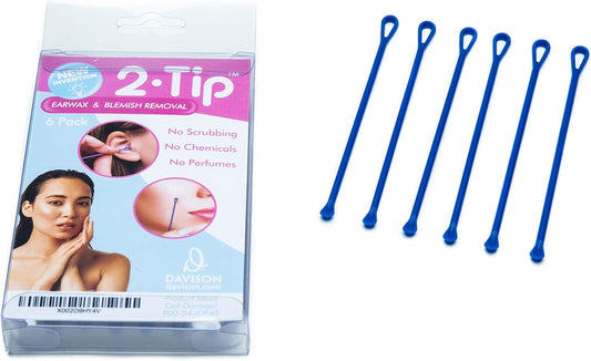 Davison Set of 6 Multi Use Two Ended Reusable Q Tip Swab and Blemish Removers. All in One Tool Cleans Ears, Ear Wax, Skin Imperfections, Nasal Gunk and More. Great for a Congested Baby or Infant