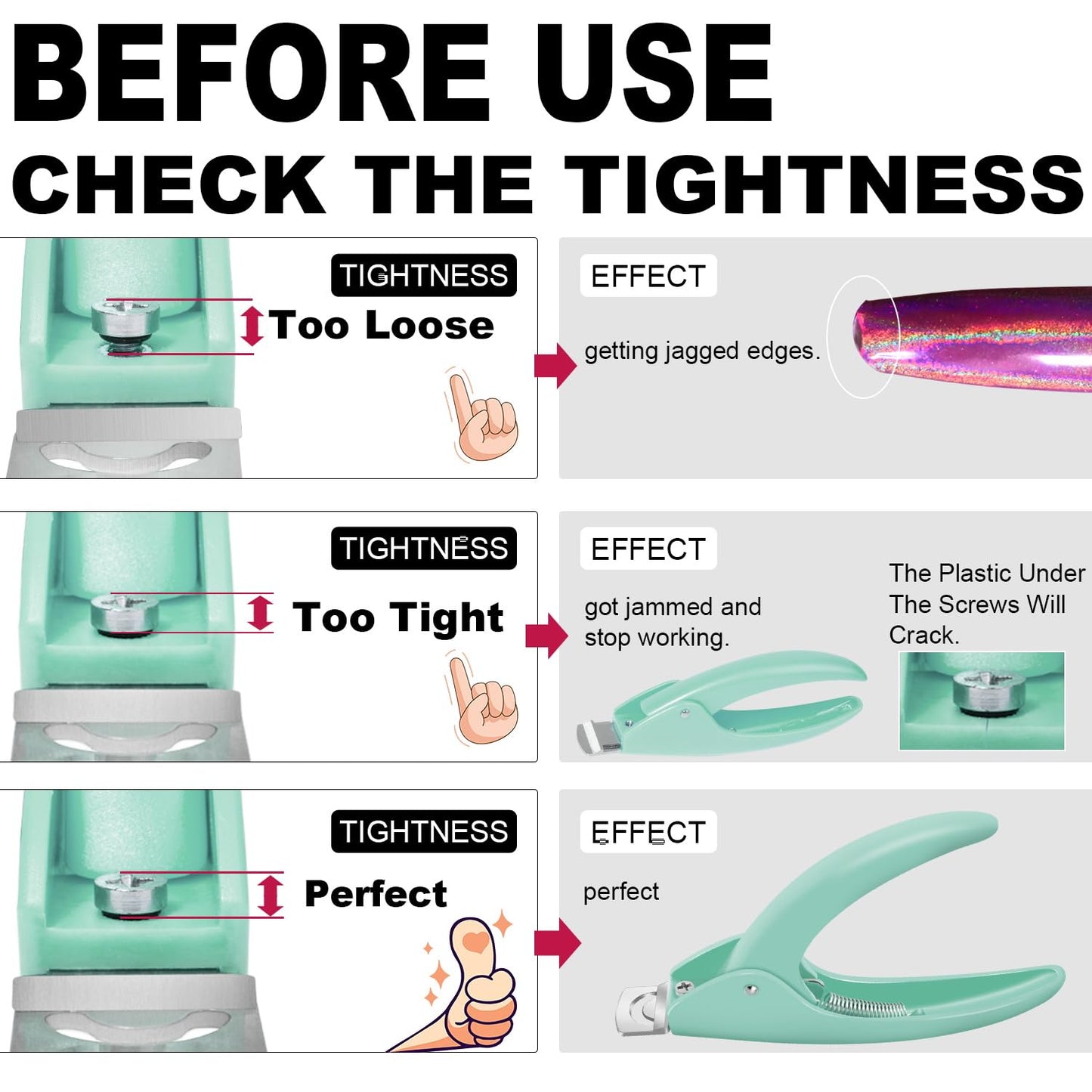 Green Adjustable Nail Clippers with Magnets Sizers for Acrylic Nails, Artificial Fake Nail False Nail Tip Cutter Trimmer Manicure Pedicure Sharp Blade Clip Tool For Salon Home Art Beauty