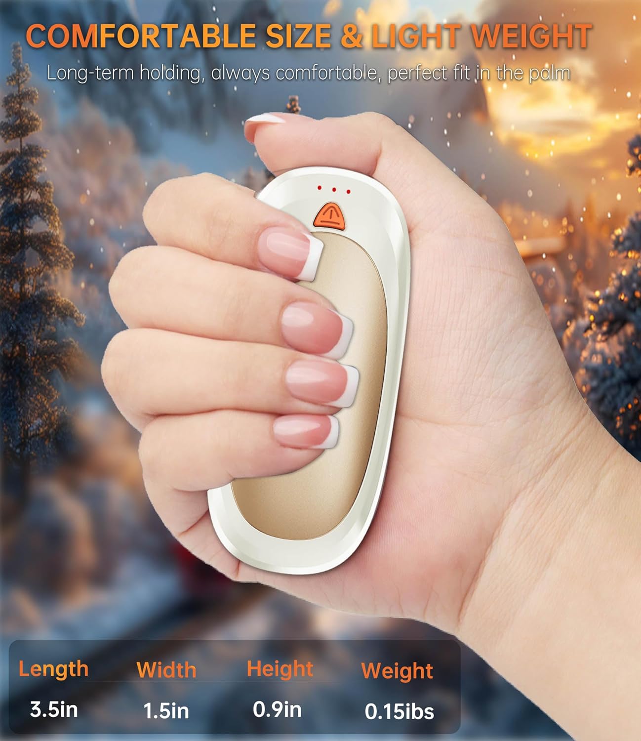 Hand Warmers Rechargeable with 10000mAh Charging Case, 2000mAh Portable Hand Warmers 2 Pack, Reusable Electric Pocket Heater for Hunting, Camping Gear, Outdoors, Gifts