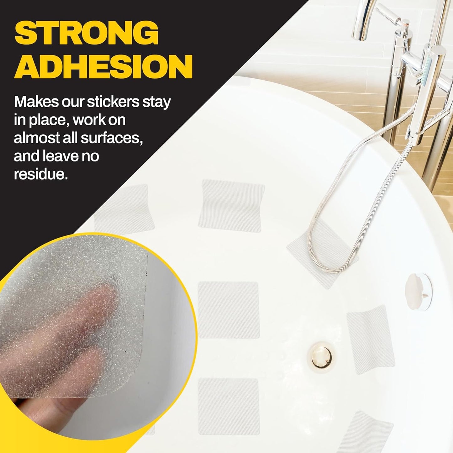 [Made in Korea] Ultra-Thin Bathtub Non Slip Stickers - Diamond Grip Non Slip Bathtub Stickers with Strong Adhesive for Elderly and Safety Use (20)
