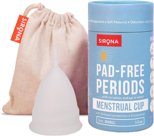 Sirona Reusable Menstrual Cup - Small for Women, Period Cup with No Rashes, Leakage or Odour and Best Alternative of Sanitary Pads