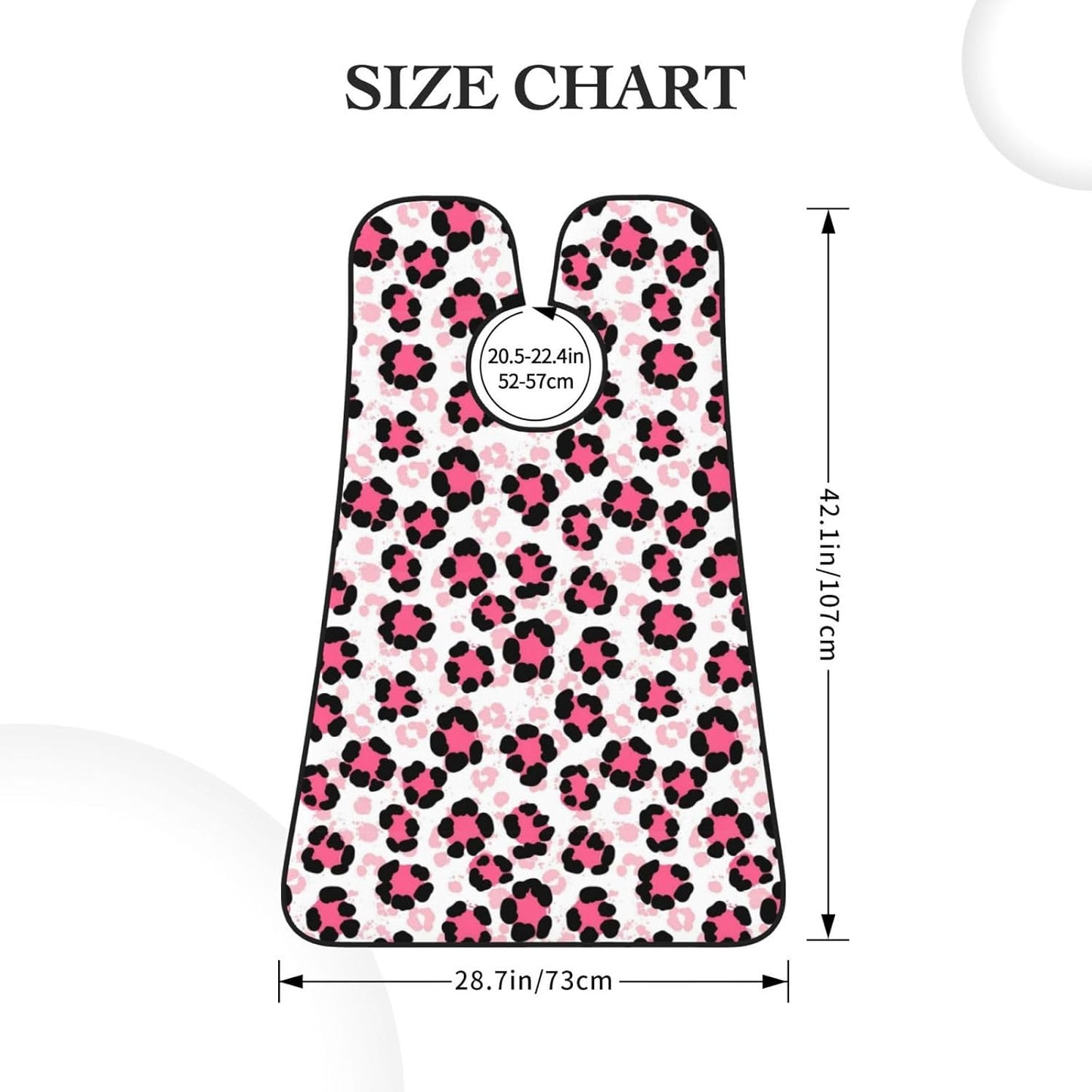 Adjustable Beard Bib, Non-Stick Hair Catcher Cape for Men's Shaving, Waterproof with 2 Suction Cups, Paint Splatter Cheetah Leopard Print Pink Shave Bib