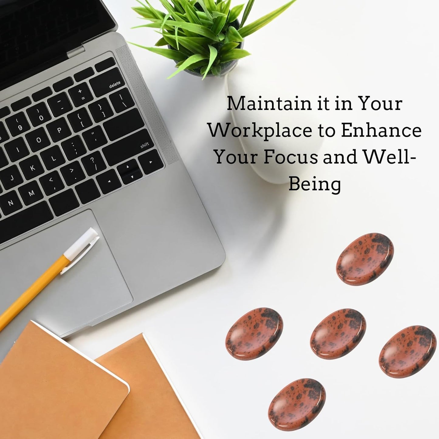 Mahogany Obsidian Worry Stones – Crystal Thumb Worry Stone for Anxiety, Stress – Relaxing and Soothing Balance Stones for Meditation, Stress Relief – Healing Stones and Crystals for Men and Women