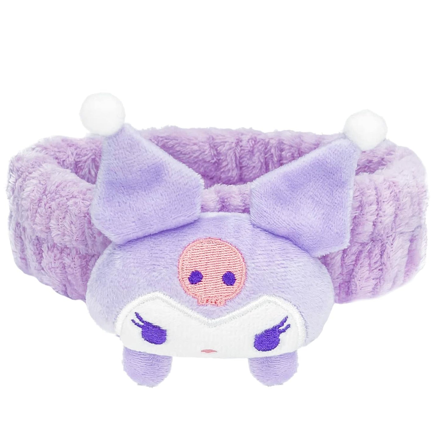 Kawaii Spa Headband for Washing Face, Cute Purple for Make Up, Washing, Party, Soft for Woman Girls