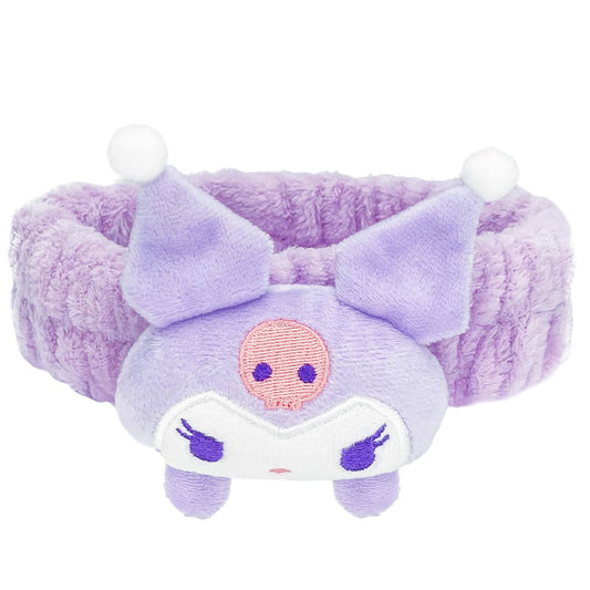Kawaii Spa Headband for Washing Face, Cute Purple for Make Up, Washing, Party, Soft for Woman Girls