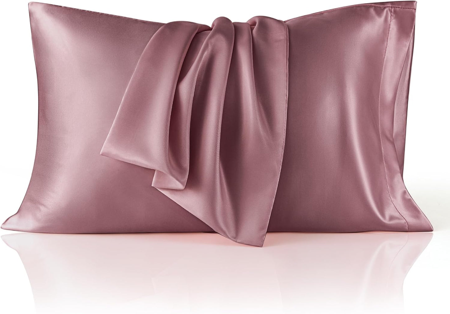 Bedsure Satin Pillowcase 2 Pack Similar to Silk Pillow Cases Standard Size, Pillow Case for Sleeping Women with Envelope Closure, Gifts for Women Men, Nostalgia Rose, 20x26 Inches, 2pcs