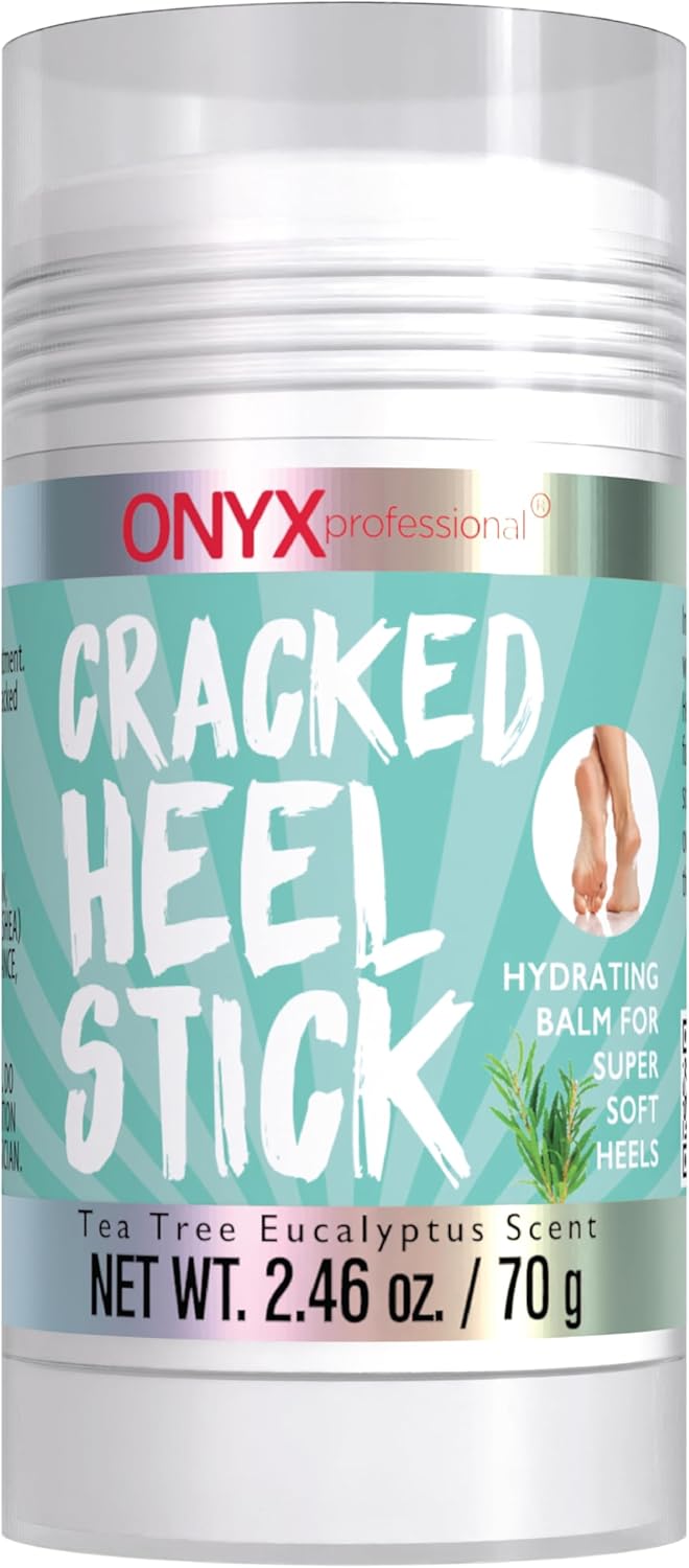 Onyx Professional Cracked Heel Repair Balm Stick, Tea Tree Eucalyptus Scent, 1 Pack - Dry Heels Dry Cracked Feet Treatment, Moisturizing Heel Balm Rolls On, No Mess Like Foot Cream or Foot Lotion