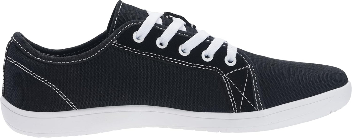 WHITIN Women's Canvas Barefoot Shoes | Wide Width Minimalist Sneakers | Classic Fit Low Top