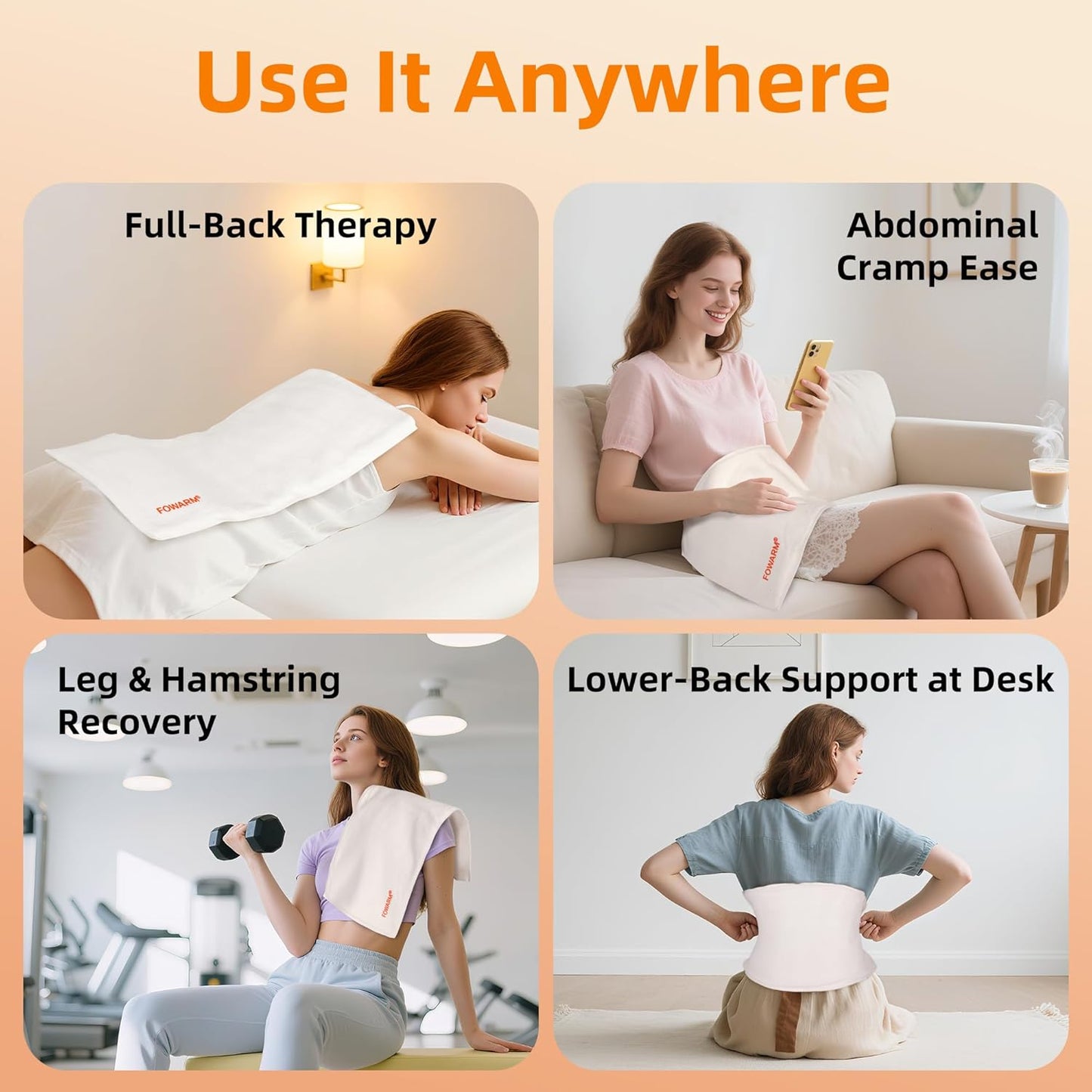 Moist Heat Heating Pad for Back, Neck, Shoulder and Period Cramps, Weighted Electric Heating Pad for Deep Pain Relief, Auto Shut Off, Washable Removable Soft Cover, Large 11.8"x26"