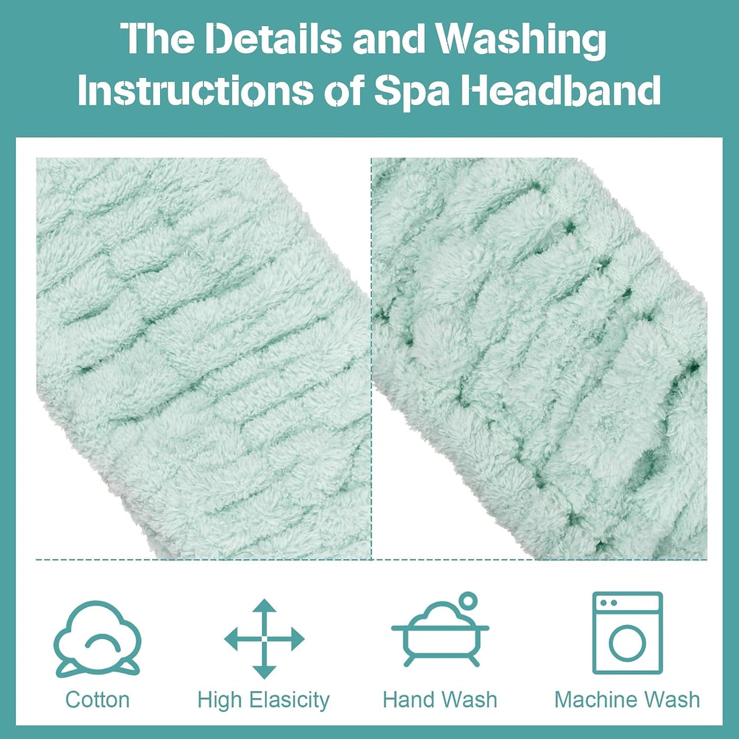 Chuangdi 3-Piece Spa Headband Set - Soft Terry Cloth Hairbands for Women's Facial Makeup, Washing, Face Mask, Spa & Shower - Light Orange, Purple, Green