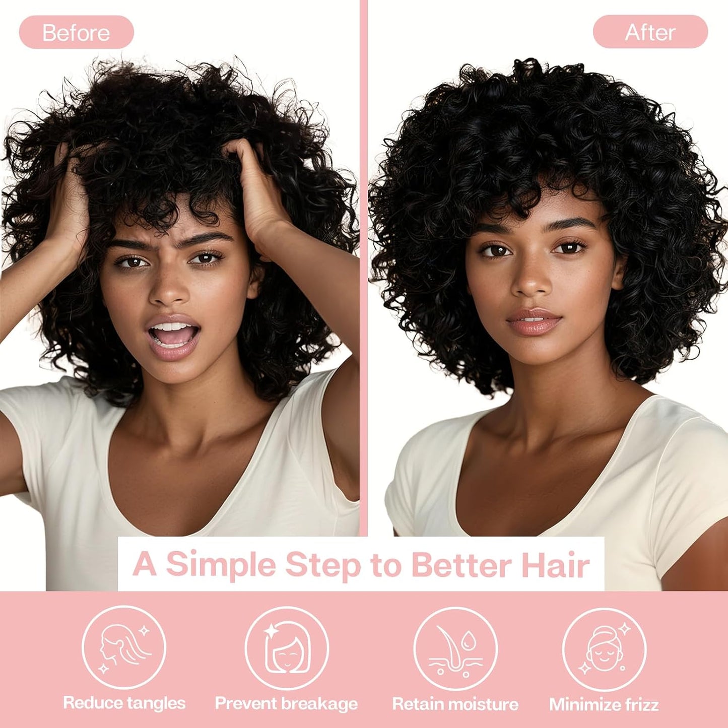 MR&HM Satin Pillowcase for Hair and Skin, Silk Satin Pillowcase 2 Pack, King Size Pillow Cases Set of 2, Silky Pillow Cover with Envelope Closure (20x36, Blush)