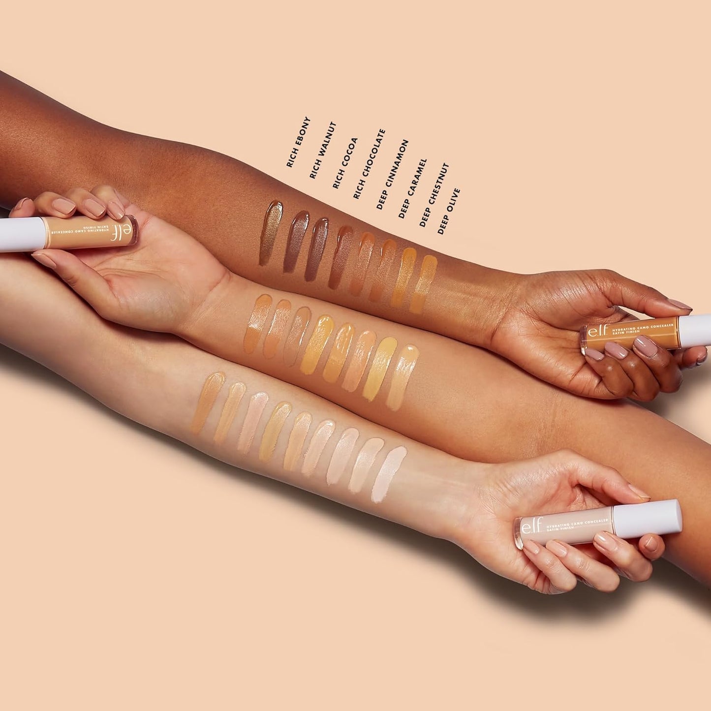 e.l.f. Hydrating Camo Concealer, Covers Blemishes & Under-Eye Circles, Full-Coverage & Delivers A Satin Finish, Vegan & Cruelty-Free, Rich Chocolate