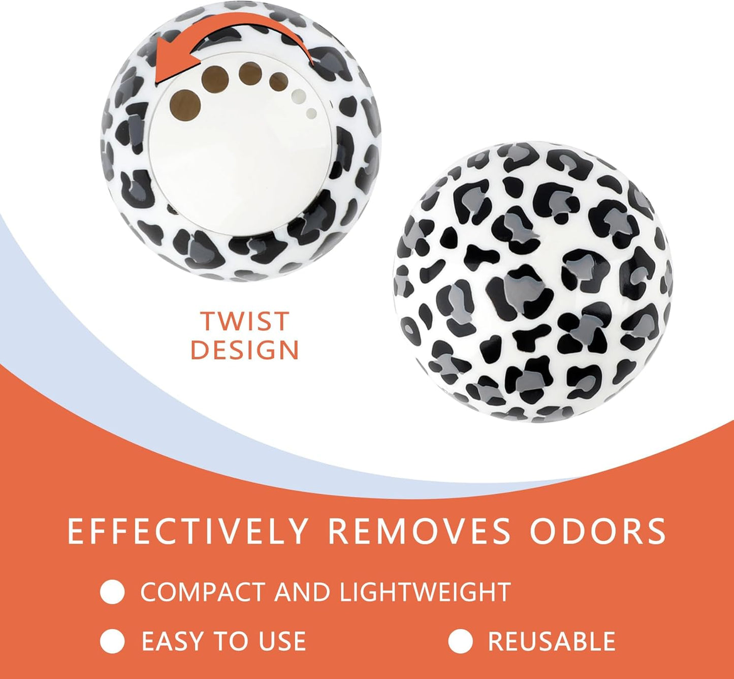 Knixmax Sneaker Deodorizer Shoe Freshener Balls, Boot Odor Eater Deodorizing Ball Sneaker Deodorants, Gym Bags Lockers Car Air Fresheners, 6 Packs Fresh Linen Leopard