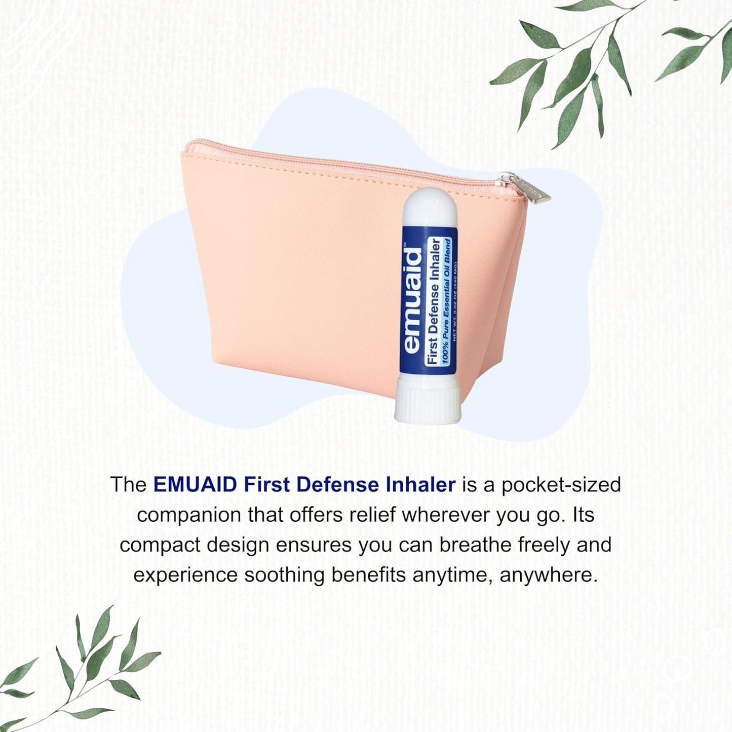 emuaid First Defense Nasal Inhaler Stick – Natural Essential Oil Nasal Stick for Clear Breathing, Focus, Nasal Health, Seasonal Wellness, and Airway Comfort