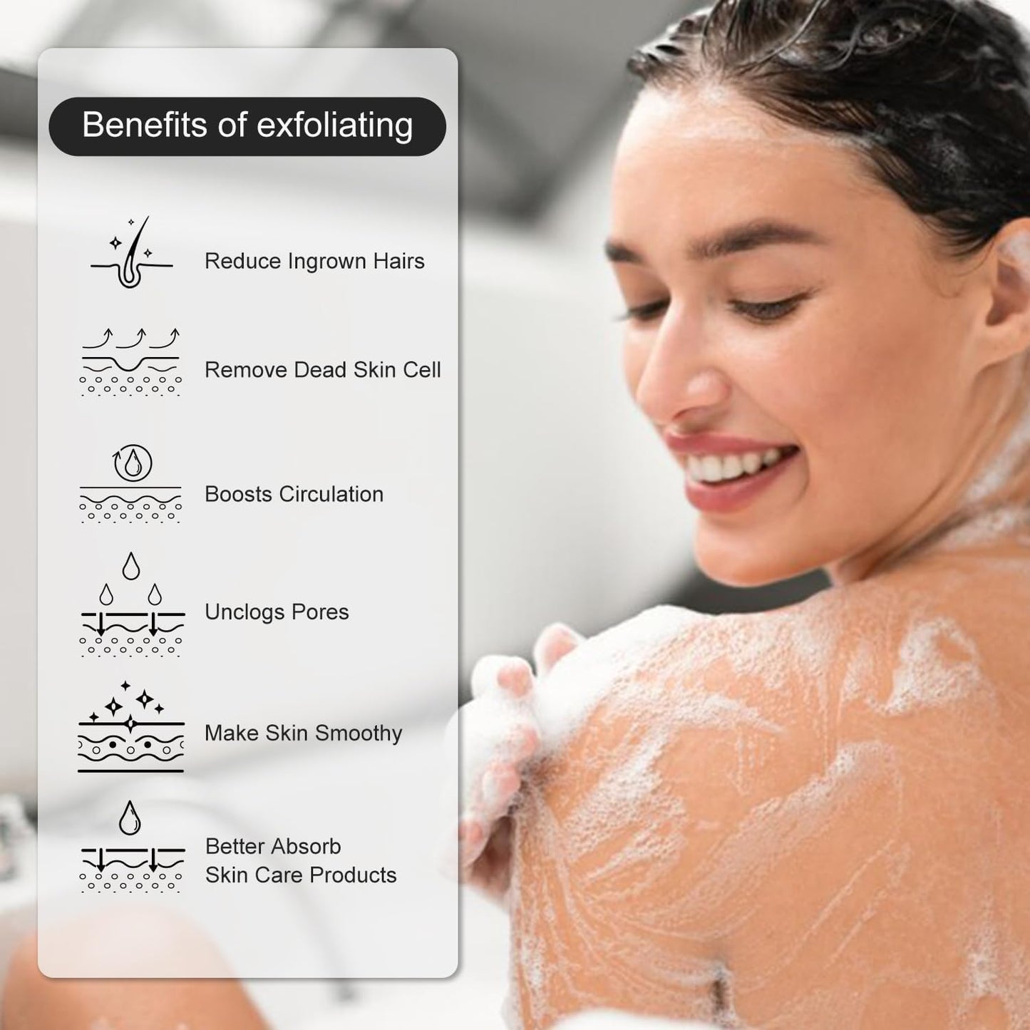 Exfoliating Glove - Korean Exfoliating Mitt - Exfoliating Body Scrubber, Body Exfoliator Scrubber, Viscose Fiber Shower Mitt, Dead Skin Remover for Smooth Skin, Self-Tan Prep & Removal, Pink