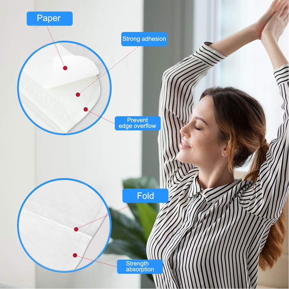 Extra Large Underarm Sweat Pads for Women and Men [80 PCS], CANAGROW Armpit Sweat Pads Comfortable Unflavored, Non Visible, Extra Adhesive, Disposable Armpit Protection