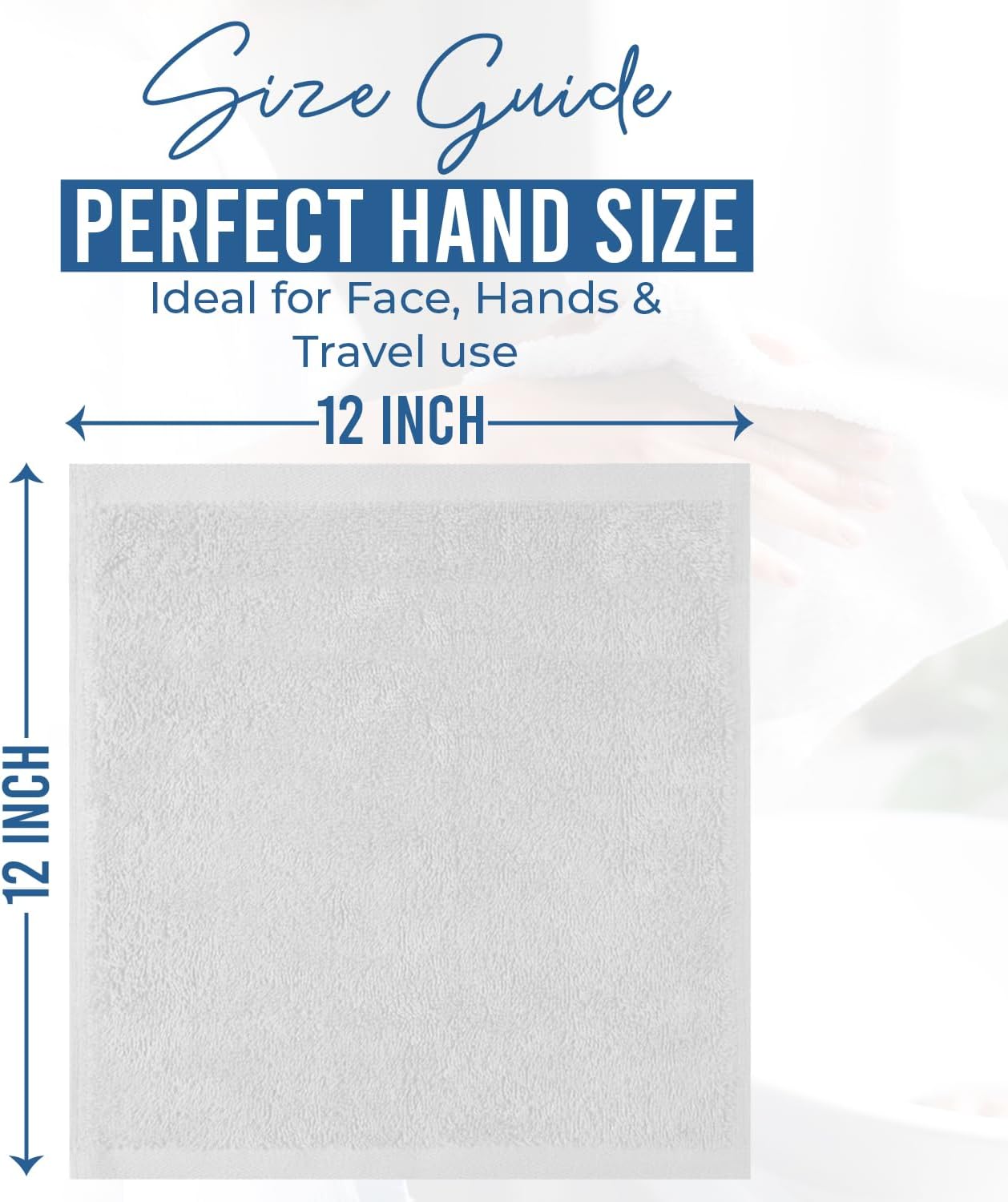 DAN RIVER 100% Cotton Wash Cloths 24 Pack [12x12] Soft & Absorbent wash Clothes, Gym, Hotels & Spa Perfect for Everyday Use Fingertip Towels, White