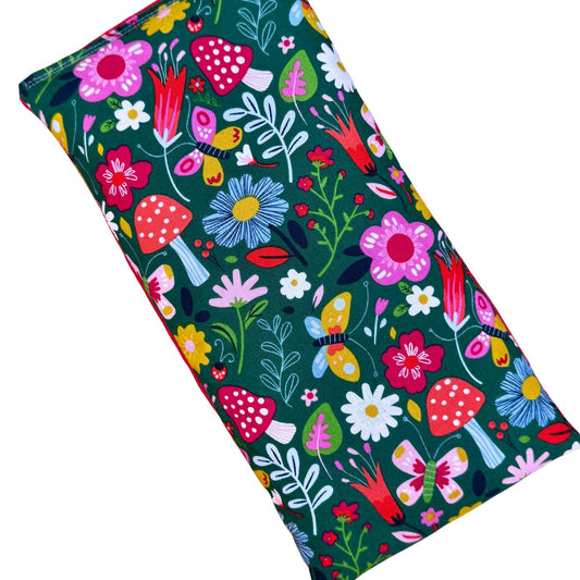 Large Microwave Heating Pad with Flax Seed, Scented or Unscented, Good For Back Pain or Cramps, Moist Heat Therapy or Ice Pack, Microwavable Bean Bag, 6" x 12" (Mushroom, Lavender & Peppermint)