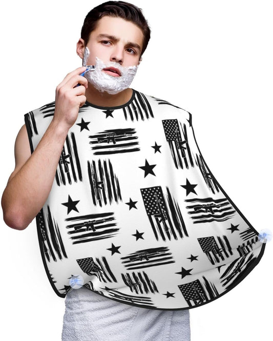 Men's Beard Maintenance Apron, Waterproof & Easy Clean, American Hunting Flag