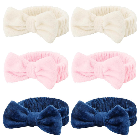 Casoty 6 Pcs Spa Headband, Hair Band for Washing Face, Cheetah Makeup Headband, Skincare Headbands, Soft Fleece Hairband for Face Washing Yoga