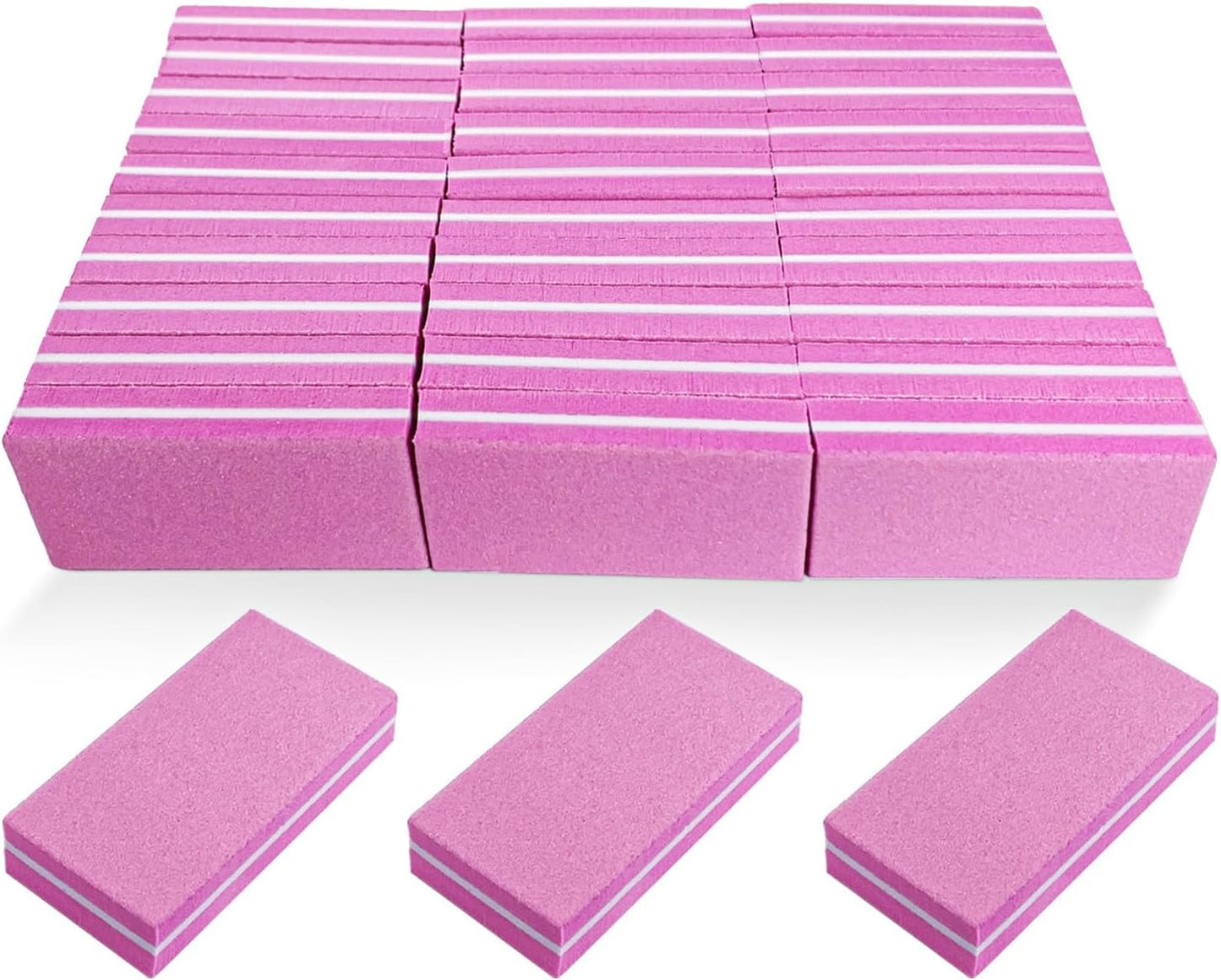 Nail Buffers (30 Pack), Buffer Block Nail File for Acrylic Nails and Natural Nails, 100/180 Grit Small Nail Buffer Block Bulk Buffing Blocks for Nail Buff Professional Manicure File Blocks Hot Pink