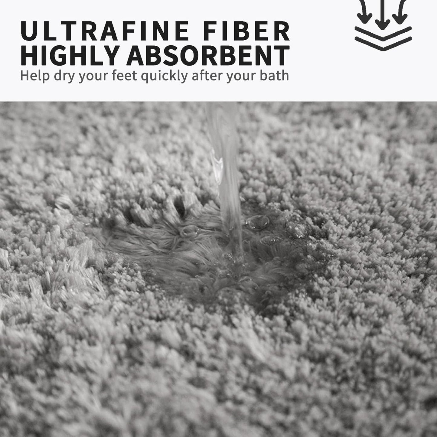 FIFU Bathroom Rugs 24" W x 36" L, Bath Mat for Bathroom, Bedroom, Laundry Room & Kitchen, Non-Slip Rubber Latex Backing, Extra Soft and Absorbent Microfiber Carpet, Machine Washable Rug, Silver Gray