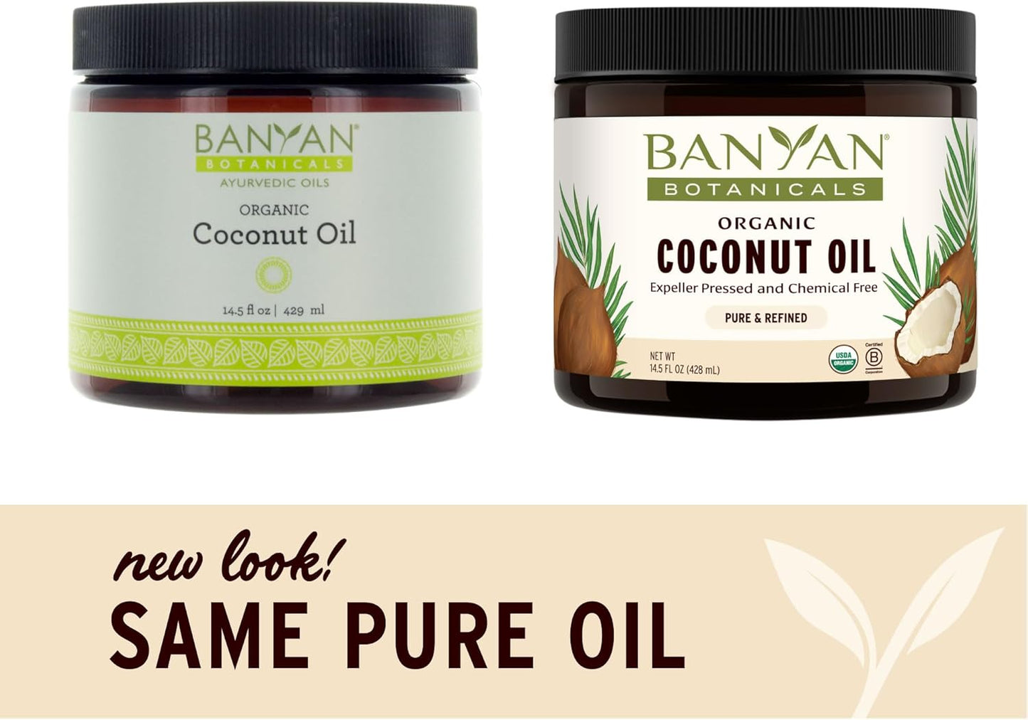 Banyan Botanicals Coconut Oil – Expeller Pressed Organic Coconut Oil – Massage Oil for Naturally Hydrated Skin and Hair – 14.5 oz – Refined, Non GMO, Sustainably Sourced