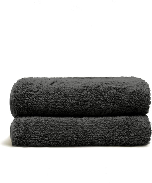 Italic Ultraplush 100% Australian Cotton Hand Towels - Set of 2 Luxury Hand Towels, Ultra Soft and Highly Absorbent 800GSM Towels for Bathroom,Shower, Hotel, and Spa (Charcoal)