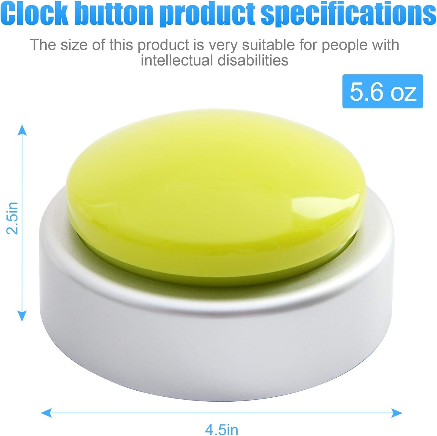 Large Talking Button Clock, Talking Alarm Clock with Volume Control Telling Time and Day of The Week Alarm Gift Clock for Mother Father Seniors Elderly Blind People - (Yellow and Silver)