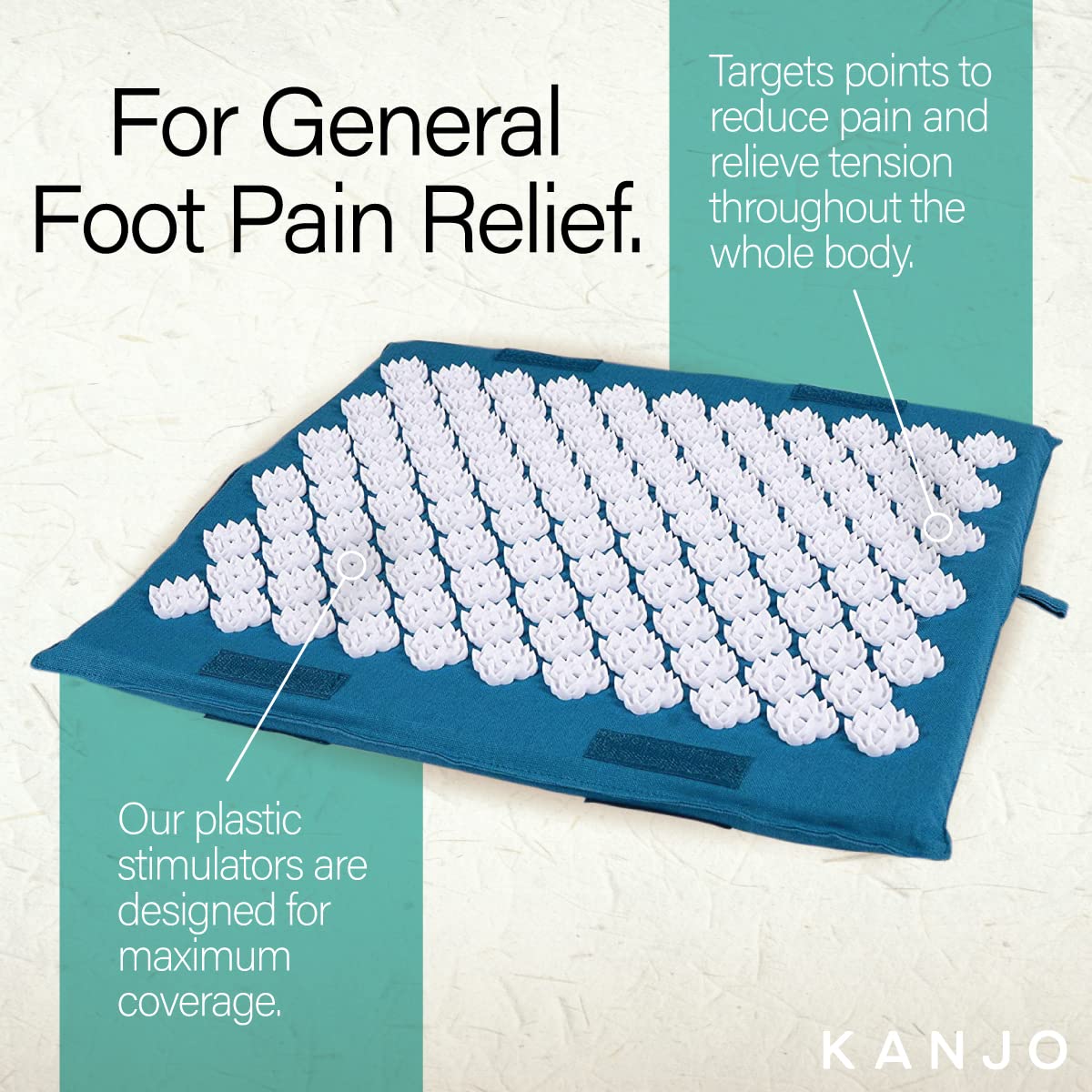 Kanjo Memory Foam Acupressure Foot Mat | Pressure Point & Acupressure Mat for Feet | Helps Relieve Plantar Fasciitis, Heel Pain & Arch Pain | for Use at Standing Desk