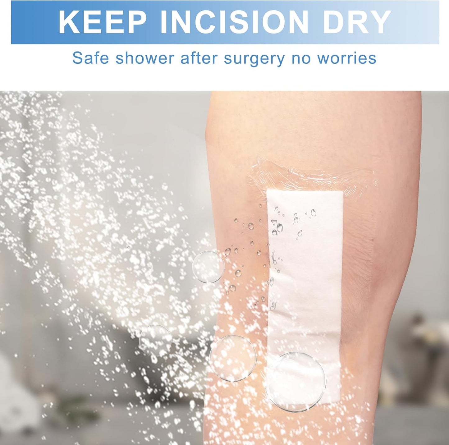 30 Pack 4"x14" Waterproof Adhesive Island Dressing for Post-Surgery Recovery | Sterile Bordered Gauze Bandages with Non-Stick Pad for Knee/Hip Replacement, Surgical Incision Care & Shower Protection