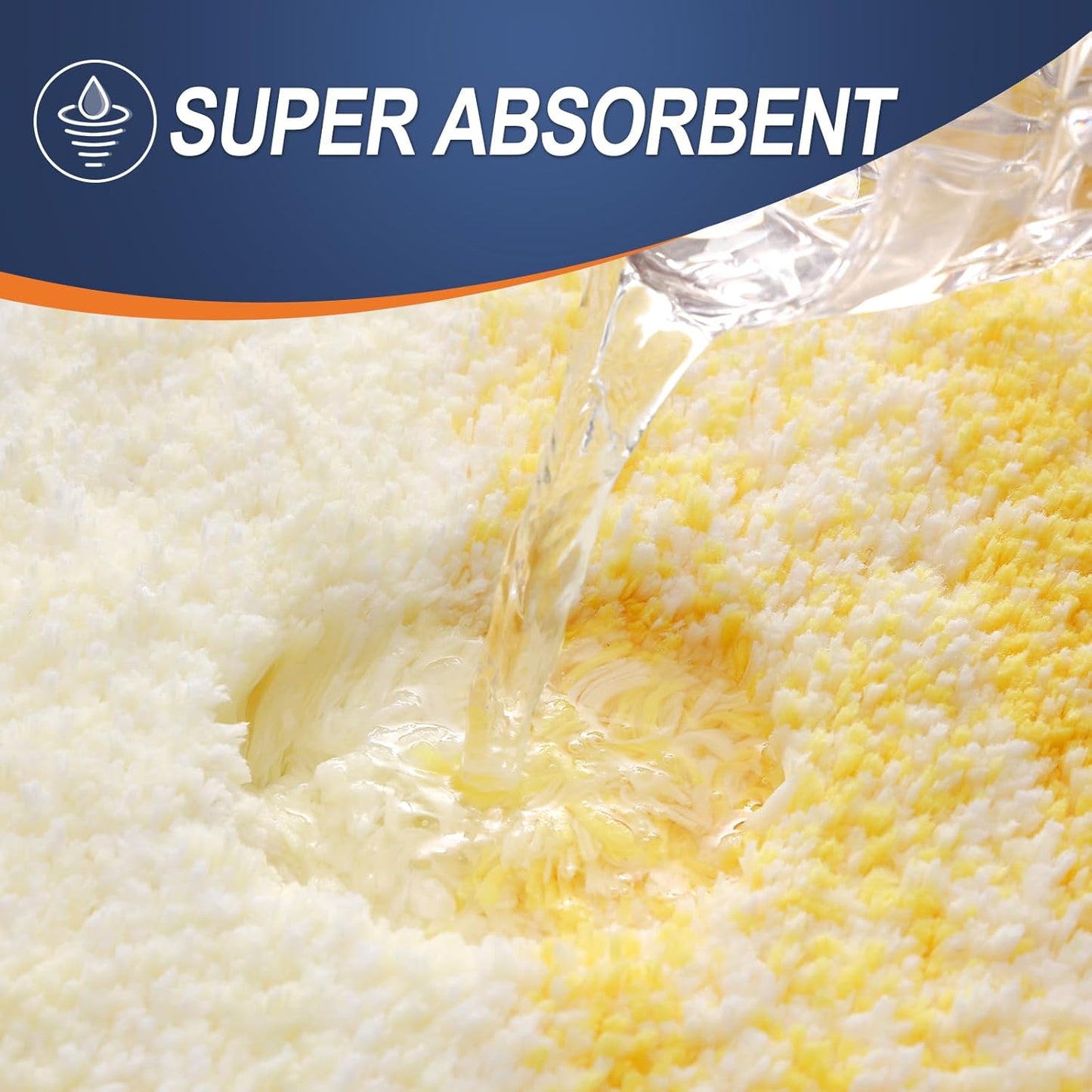 OLANLY Luxury Toilet Rugs U-Shaped 24x20, Extra Soft and Absorbent Microfiber Bathroom Rugs, Non-Slip Plush Shaggy Bath Mat, Machine Wash Dry, Contour Bathroom Mats for Toilet Base, Yellow