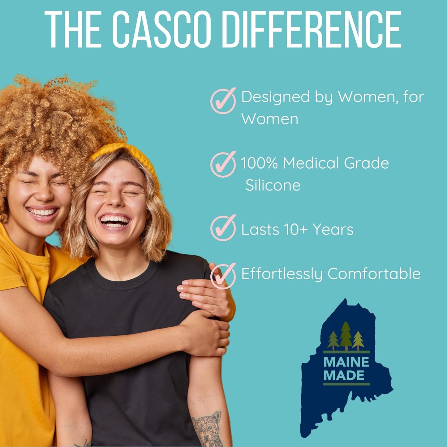 Casco Menstrual Cup & Case - Medical Grade Silicone Period Cup Made in Maine USA, Reusable Menstrual Cup (Standard1 - High Cervix)