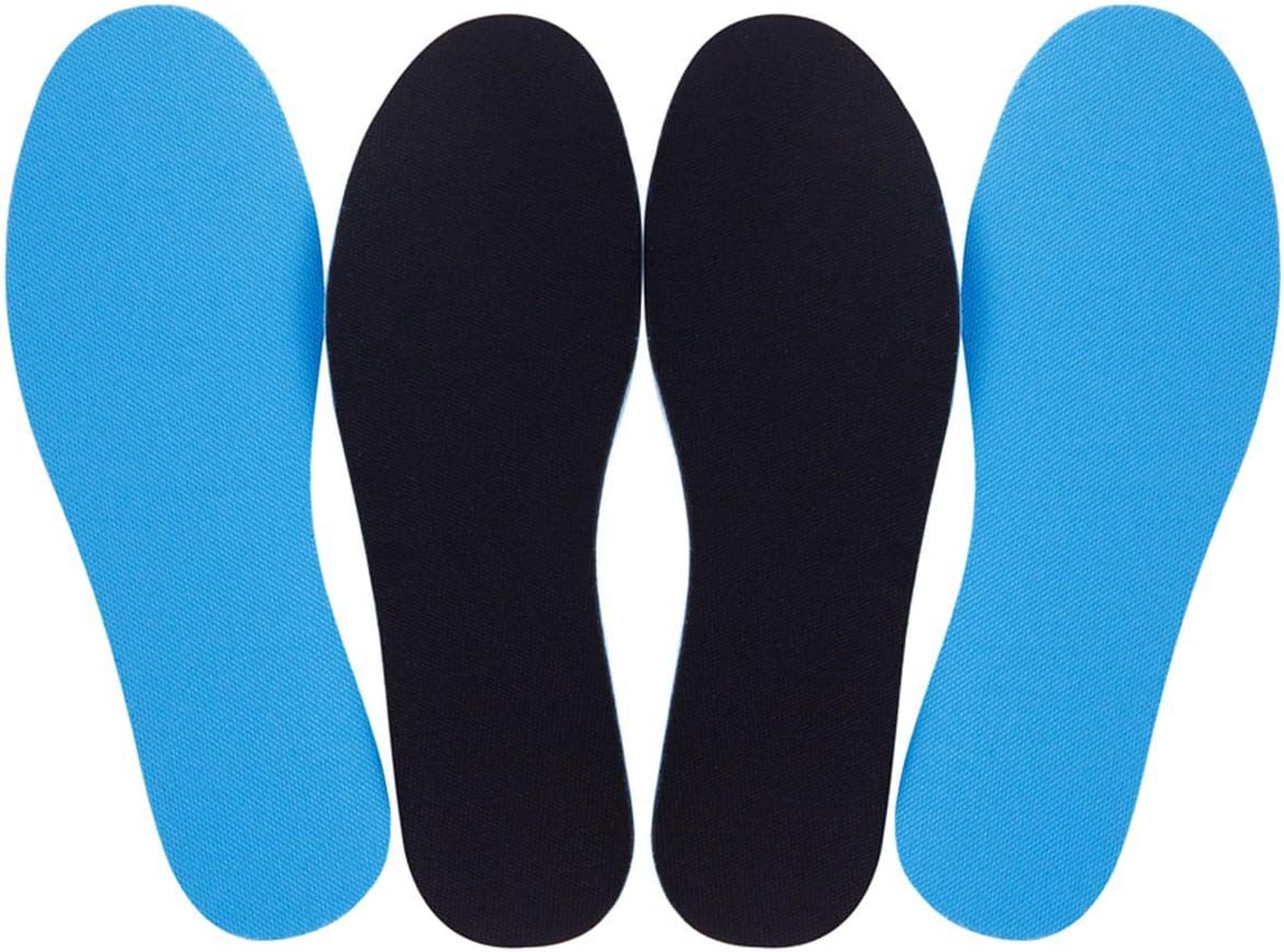 2 Pairs Breathable Insoles, Super-Soft, Sweat-Absorbent, Double-Colored and Double-Layered Shoe Inserts of Foam That Fit in Any Shoes (Blue/Black, 9.5-12 Women/8-9 Men)