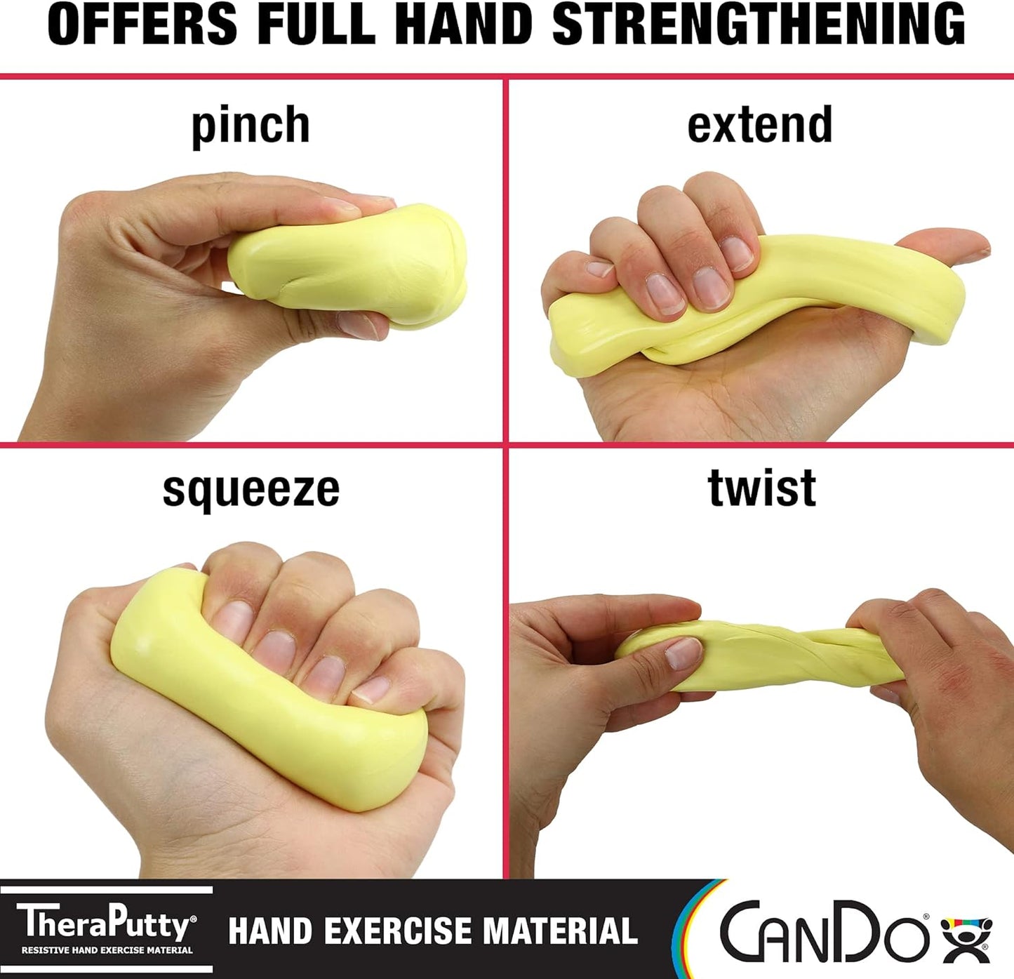 CanDo 10-0900 TheraPutty Standard Hand Exercise Putty, X-SOFT, 2oz