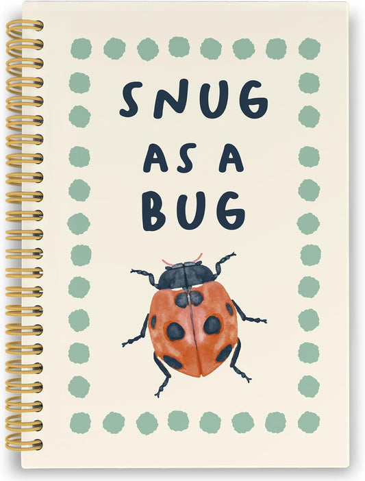 XPH Funny Ladybird Spiral Notebook, Ladybug Journaling Notebooks for Note Taking, Retro Insect Hardcover Journal for Writing 160 Pages 5.5 x 8.3 Inch, Ladybug Gifts for Women Men