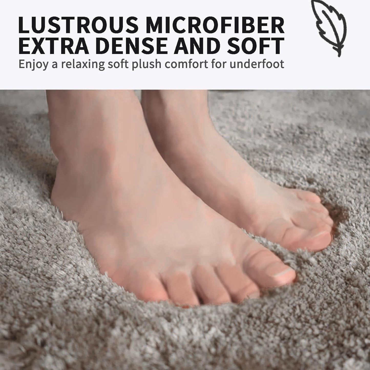 FIFU Bathroom Rugs 20" W x 32" L, Bath Mat for Bathroom, Bedroom, Laundry Room & Kitchen, Non-Slip Rubber Latex Backing, Extra Soft and Absorbent Microfiber Carpet, Machine Washable Rug, Silver Gray