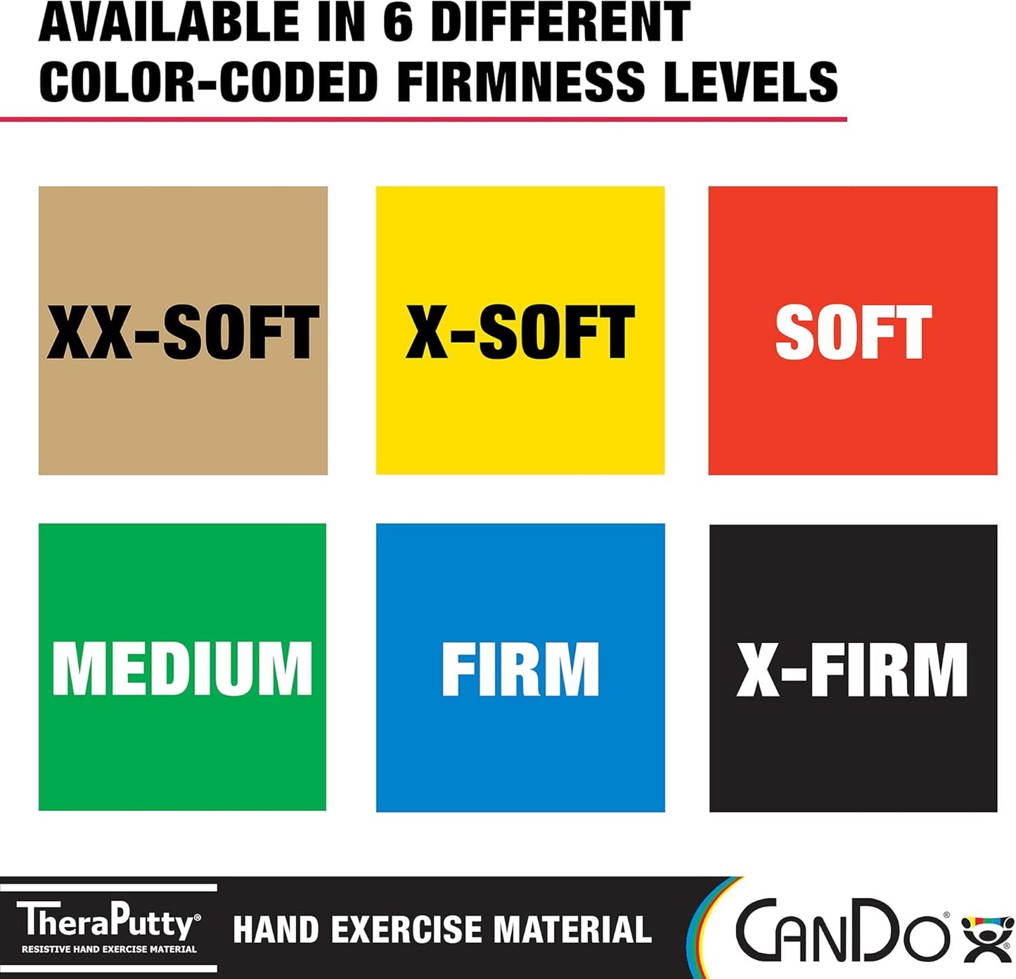 CanDo TheraPutty Standard Hand Exercise Putty For Rehabilitation, Exercises, Hand Therapy, Occupational Therapy, Hand Strengthening, Improve Motor Skills, Stress Relief (Pack of 2)