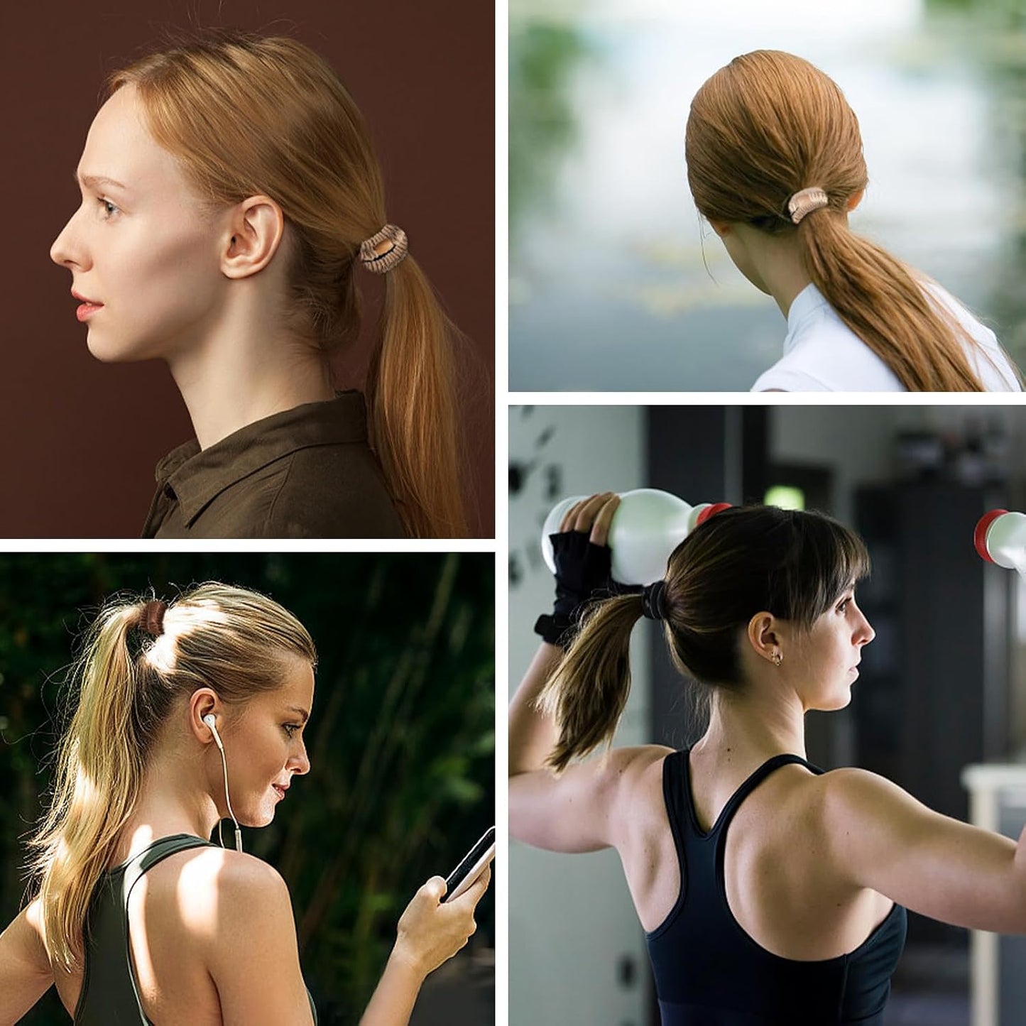 16Pcs Hair Ties For Thick Hair, Strong Stretchy Hair Bands For Women Girls, No Slip Braided Hair Ties No Damage, Ponytail Holders-Exceptionally Secure with Gentle Hold (Set 5)