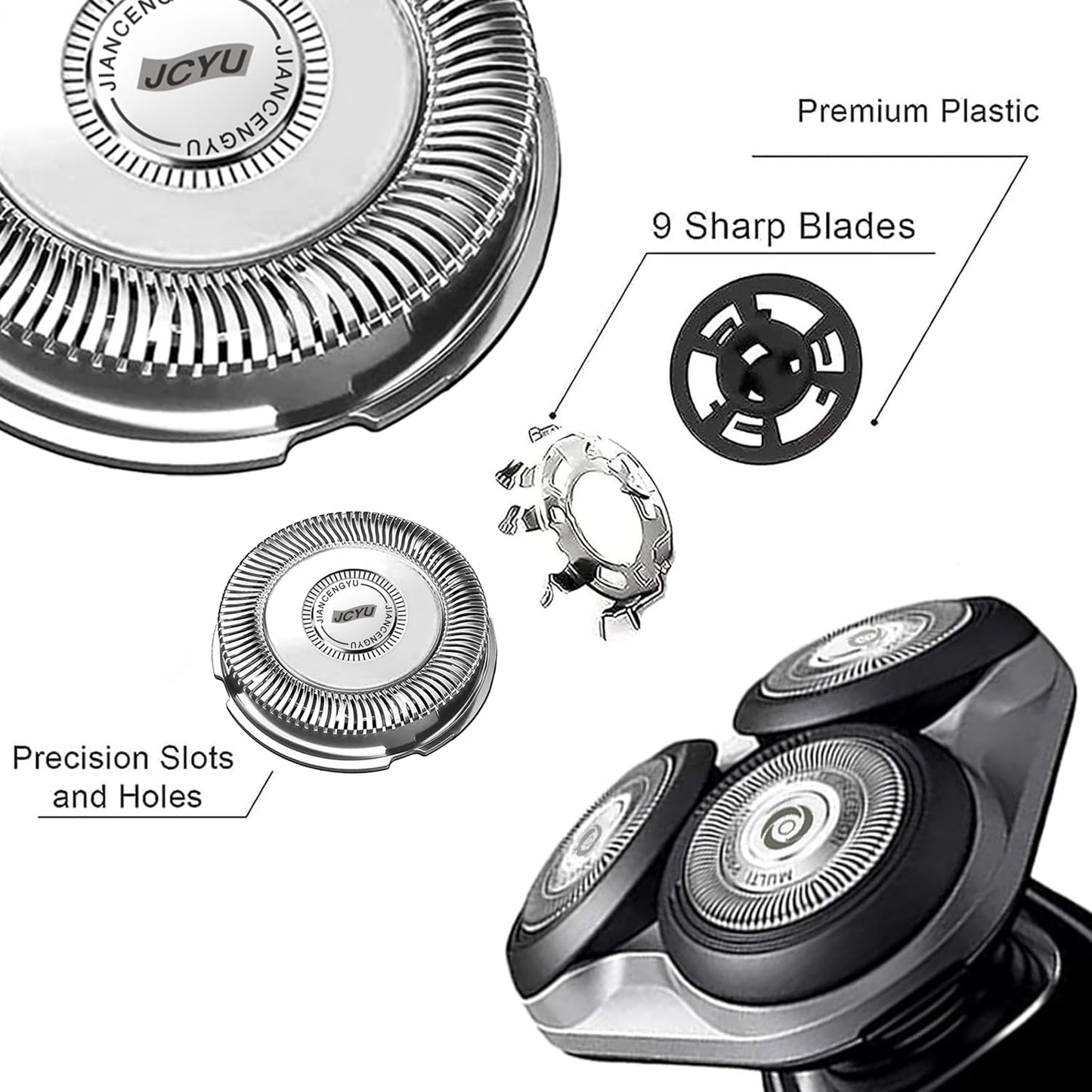 SH70/71 Replacement Head Blades Compatible with Phillips Norelco Series 7000 Electric Razor Blades,New Upgraded SH70 Blades for Philips Shaver 7000 Replacement Heads for Models S7000 SW7700 7500