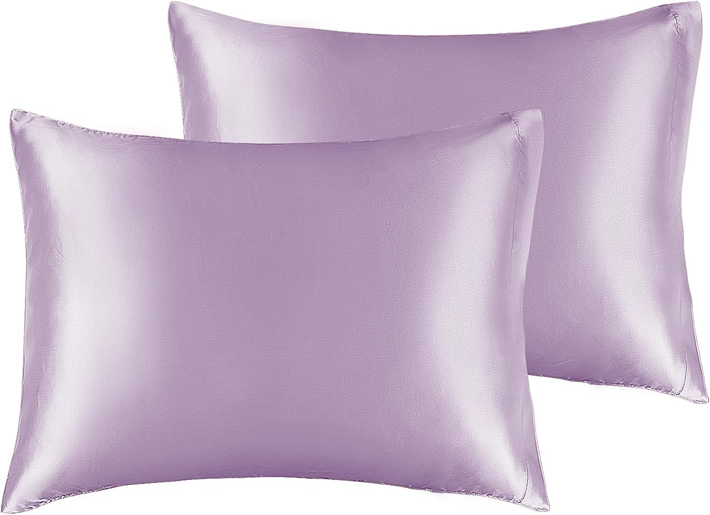 BEDELITE Satin Pillowcase for Hair and Skin, Super Soft and Cooling Similar to Silk Pillow Cases 2 Pack with Envelope Closure, Gift for Women Men(13"x18" Toddler Size, Lavender)