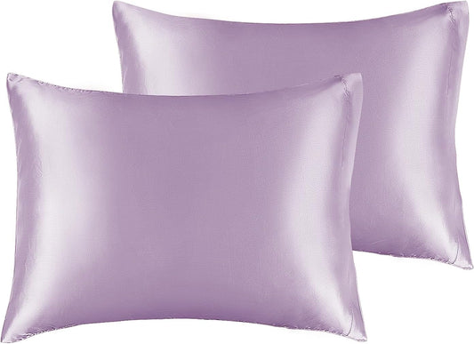 BEDELITE Satin Pillowcase for Hair and Skin, Super Soft and Cooling Similar to Silk Pillow Cases 2 Pack with Envelope Closure, Gift for Women Men(13"x18" Toddler Size, Lavender)