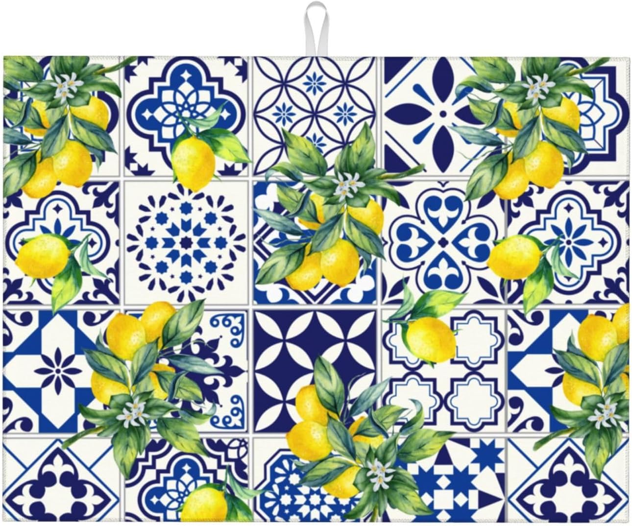 Lemon Mexican Tilt Dish Drying Mat For Kitchen Counter Absorbent Large Kitchen Fast Dry Pad Reusable Washable Protector Rack Large Mat 18 X 24