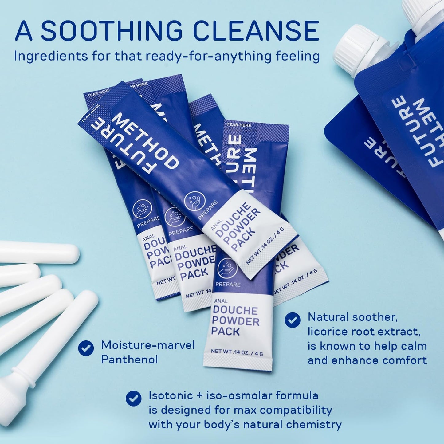 Anal Douche Kit 200ml - Disposable Intimate Wash - All-in-1 Anal Cleaner with Isotonic and Iso-Osmolar Solution - Hydrating and Calming Gentle Care for Safe and Confident Play, (Pack of 10)