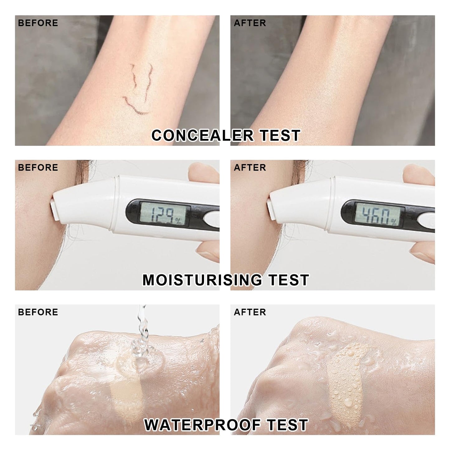 Mushroom Head Air Cushion CC Cream BB Cream Even Skin Tone Liquid Foundation, Concealer Lasting Makeup Base Primer (#06 Brown)