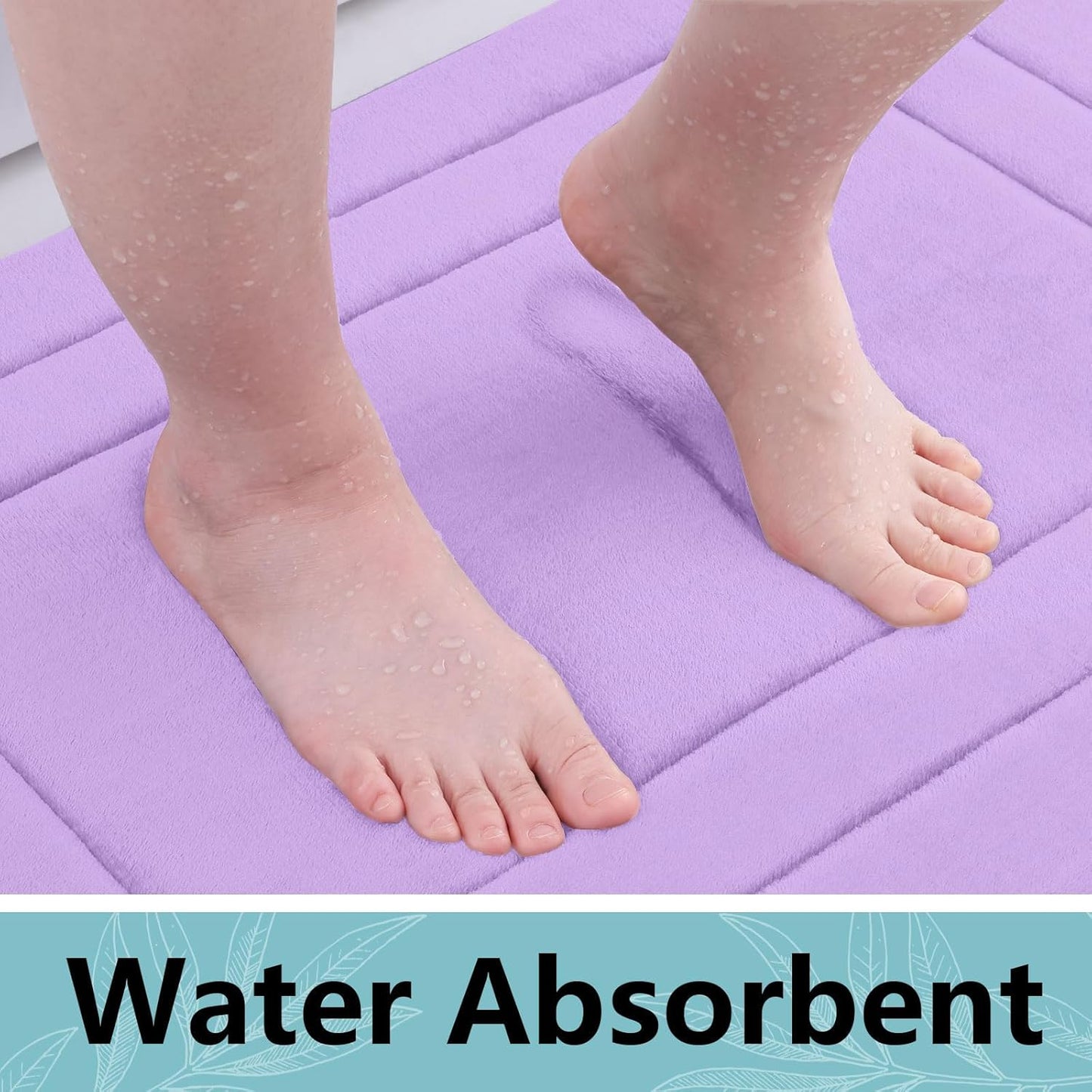 Arotive Memory Foam Bathroom Rug Mat 36x24, Ultra Soft and Absorbent Bath Mat, Machine Wash Dry, Comfortable Bath Rug Carpet for Bathroom Floor, Tub and Shower, Lavender