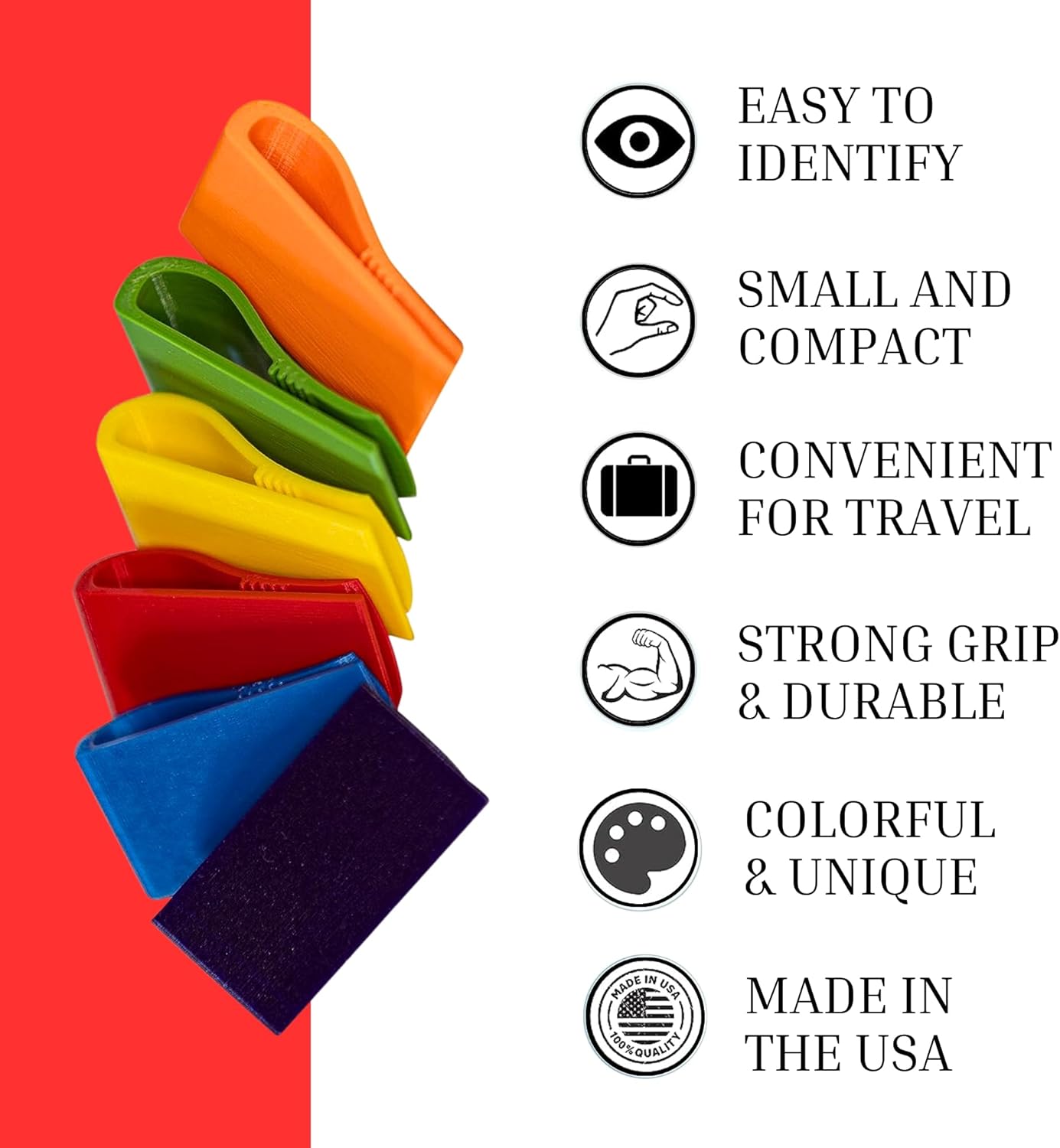 Towel Keep - 6 Pack Towel Tags - Colored Towel Clips for Identification of Your Towel - Towel Clip