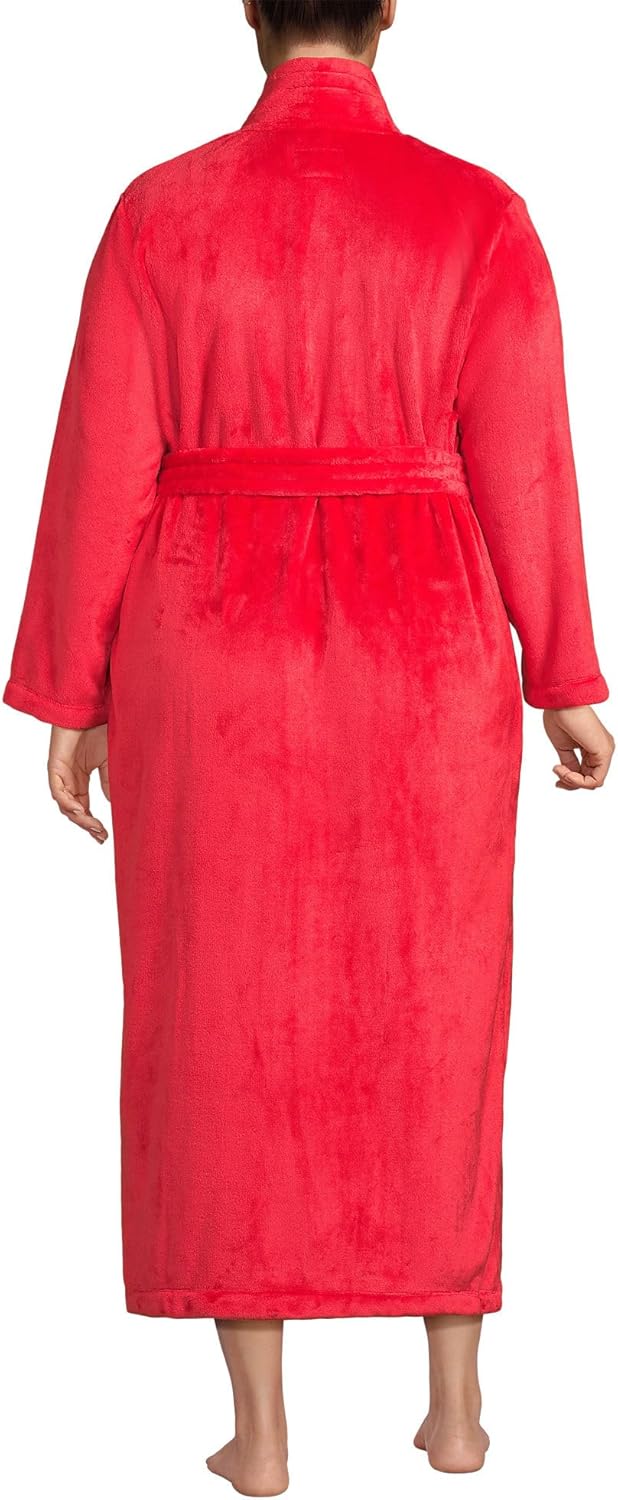 Lands' End Women's Cozy Plush Long Wrap Robe