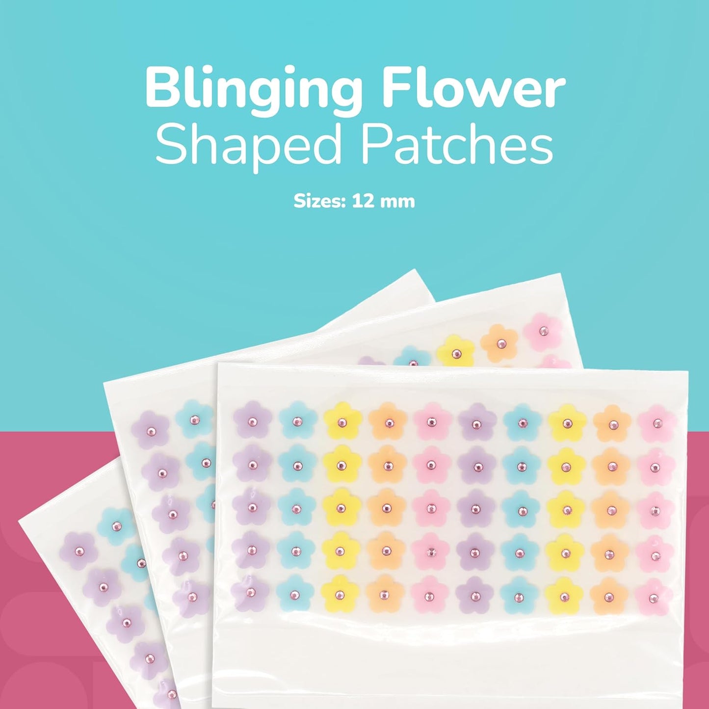 BioSwiss Pimple Patches, Blinging Flowers Patch for Zits and Blemishes, Hydrocolloid Spot Stickers for Face and Skin, 50 Count
